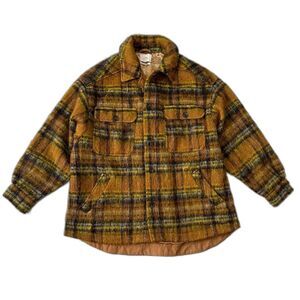 Urban Outfitters Harlow Fuzzy Plaid Oversize Button up Jacket Size M Shacket